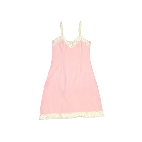 【USED】60's Perlon LINGERIE SLIP DRESS BABY PINK