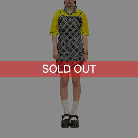 【USED】00's ARGYLE SLIP MINI DRESS