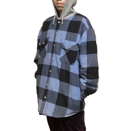 【USED】90'S BUFFALO CHECK HOODED SHIRT JACKET