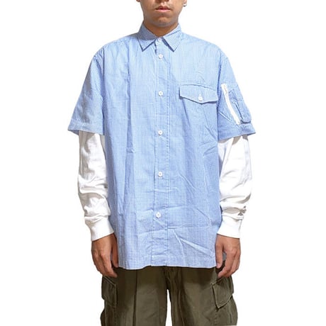 【USED】90'S STUSSY GINGHAM CHECK S/S SHIRT