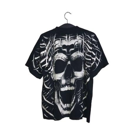 【USED】90'S  FULL PRINT SKULL T-SHIRT