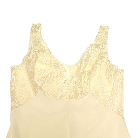 【USED】60's Schiesser S-line Enka Perlon LINGERIE SLIP DRESS BEIGE