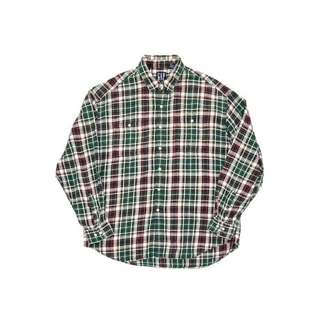 【USED】90'S OLD GAP PLAID FLANNEL SHIRT