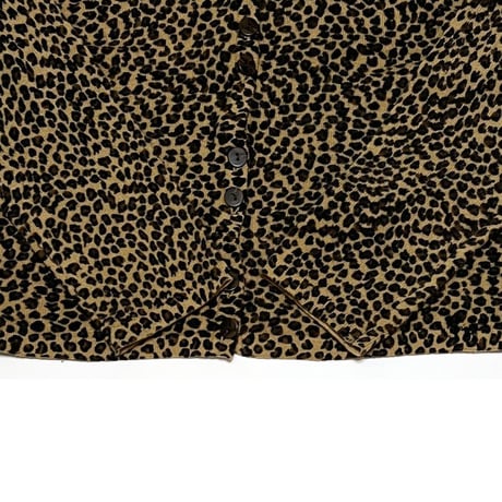 【USED】90's NINA LEONARD petite LEOPARD CARDIGAN