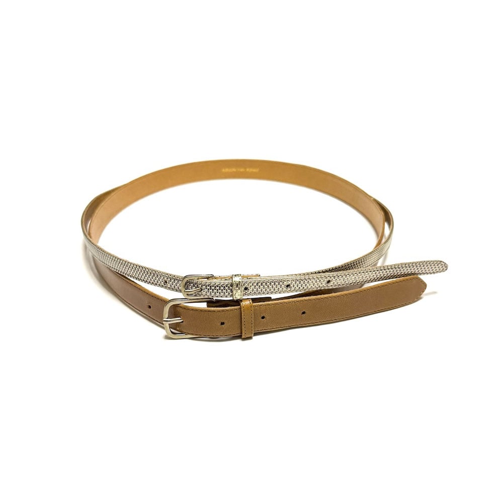 USED】00's DRIES VAN NOTEN Leather & Metallic L
