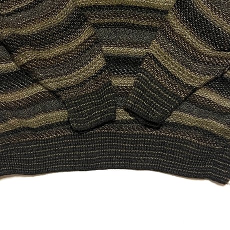 【USED】00'S Marc Edwards BORDER ACRYLIC KNIT SWEATER