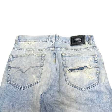 【USED】90's VERSACE JEANS COUTURE DAMAGED DENIM PANTS