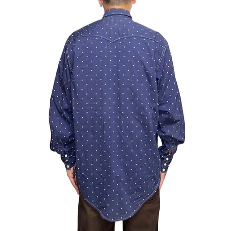 【USED】80's CIMARRON MALAGUENA SQUARE DOT PATTERN WESTERN SHIRT