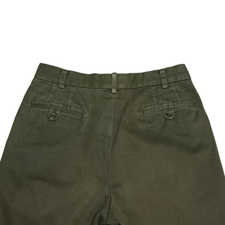 【USED】90's J.CREW Two-Tuck Cotton Twill Work Trousers Olive