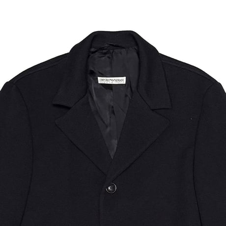 【USED】90's EMPORIO ARMANI Knit Chester Coat Black