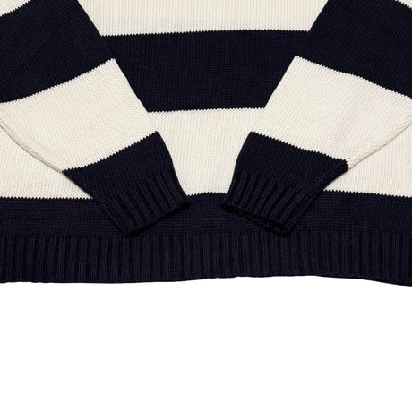 【USED】00's VANS BORDER COTTON KNIT SWEATER