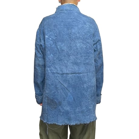 【USED】70's-80's UK VINTAGE GARMENT DYED LINEN DOUBLE JACKET