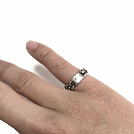 【USED】90'S CALVIN KLEIN FLAT LINK CHAIN SILVER RING