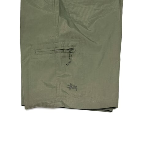 【USED】90's-00's STUSSY RIPSTOP NYLON 6-POCKET SHORTS KHAKI