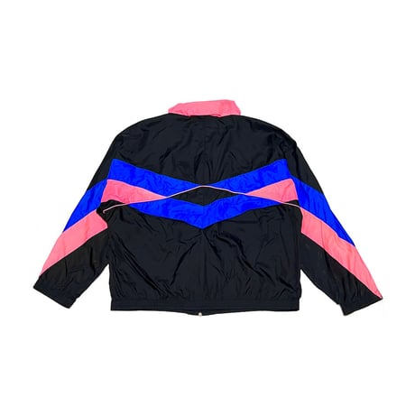 【USED】80's adidas NYLON TRACK JACKET BLACK×BLUE×PINK