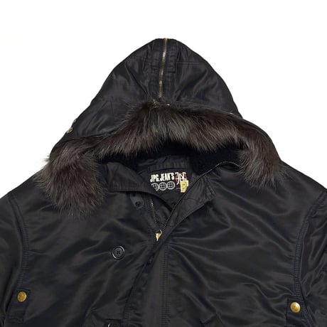 【USED】90's Jean Paul Gaultier Jeans Hooded Bomber Jacket with Removable Fur Trim