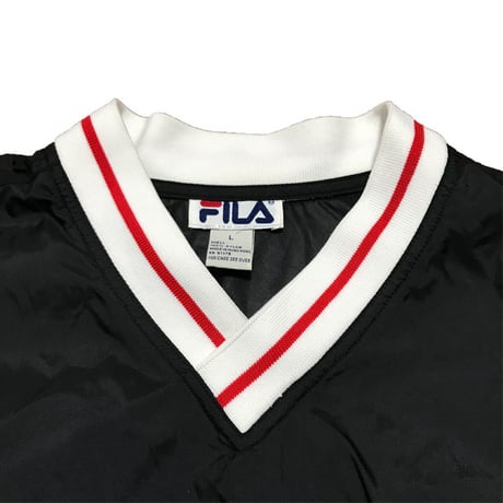 【USED】90'S FILA V-NECK NYLON PULLOVER