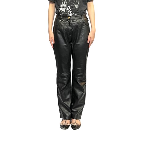 【USED】90's VERSACE JEANS COUTURE LEATHER PANTS