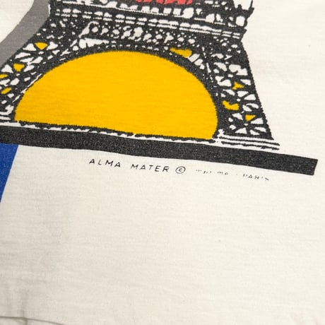 【USED】80's PARIS Eiffel Tower Art Print T-shirt