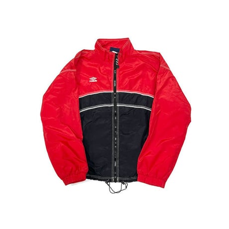 【USED】90'S-00'S UMBRO NYLON TRACK JACKET RED × BLACK
