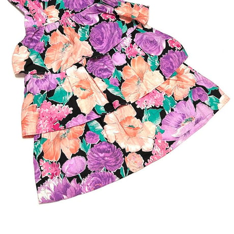 【USED】 80'S-90'S Young Hawaii FOR LIBERTY HOUSE FLORAL DRESS