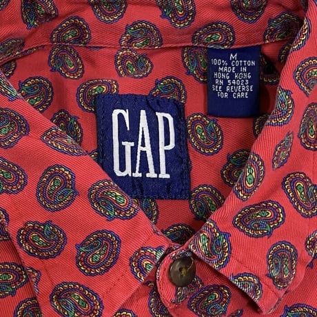 【USED】90'S OLD GAP PAISLEY SHIRT RED