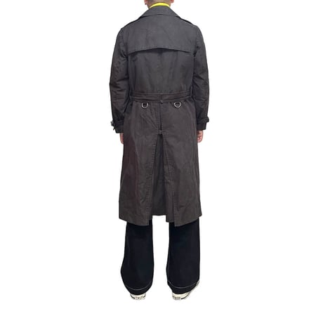 【USED】RAF SIMONS 2001-2002AW "Riot Riot Riot" WAXED TRENCH COAT