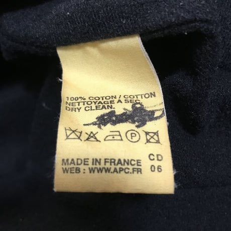 【USED】00'S A.P.C COTTON ZIP-UP HOODIE
