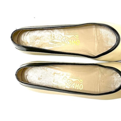 【USED】70'S Salvatore Ferragamo BICOLOR PUMPS