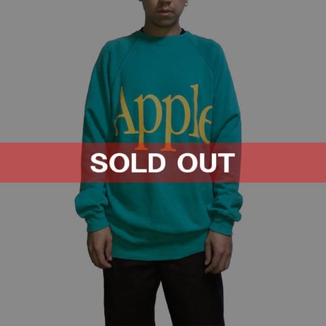 【USED】80'S-90'S APPLE LOGO SWEATSHIRT EMERALD GREEN