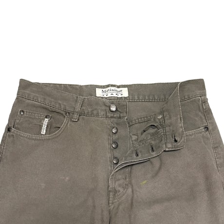 【USED】90's-00's Matinique Jeans Bias-Twill Wide Work Trousers