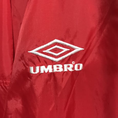 【USED】90'S UMBRO NYLON ANOLAK RED