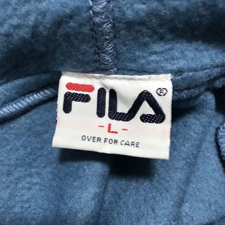 【USED】90'S FILA HOODIE DUSTY BLUE