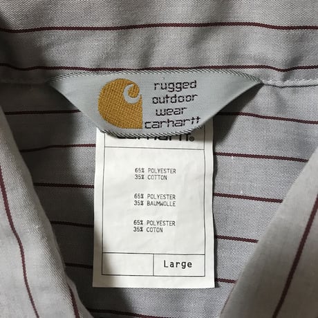 【USED】CARHARTT S/S STRIPE WORK SHIRT