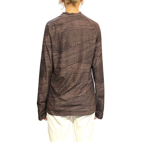 【USED】00'S GIANFRANCO FERRE JEANS  CROCODILE LEATHER ALL OVER PRINT L/S T-SHIRT