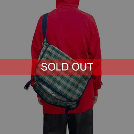 【USED】90'S OLD GAP PLAID MESSENGER BAG