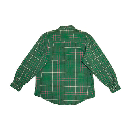 【USED】80's-90's Eddie Bauer SNAP BUTTON SHIRT GREEN CHECK