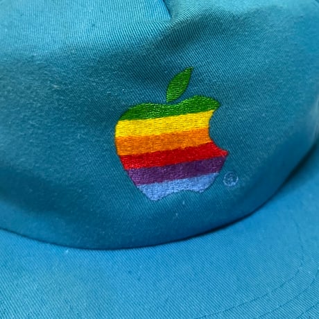 【USED】80's Apple RAINBOW LOGO EMBROIDERED CAP SKY BLUE