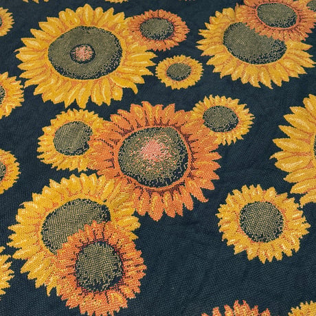 【USED】Vintage Goodwin Weavers Sunflowers Woven Blanket – Made in USA