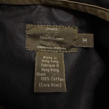 【USED】90's Calvin Klein Jeans KHAKIS Lace-Up N-2 Deck Rain Parka