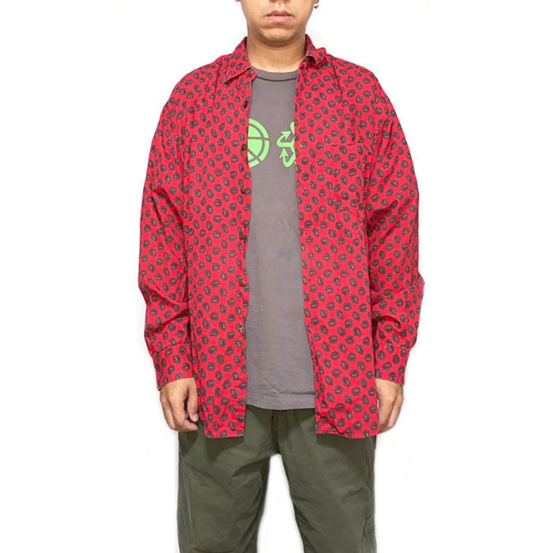 USED】90'S OLD GAP PAISLEY SHIRT RED | KONBINI