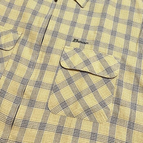【USED】90'S-00'S BEAR USA S/S CHECK ZIP SHIRT