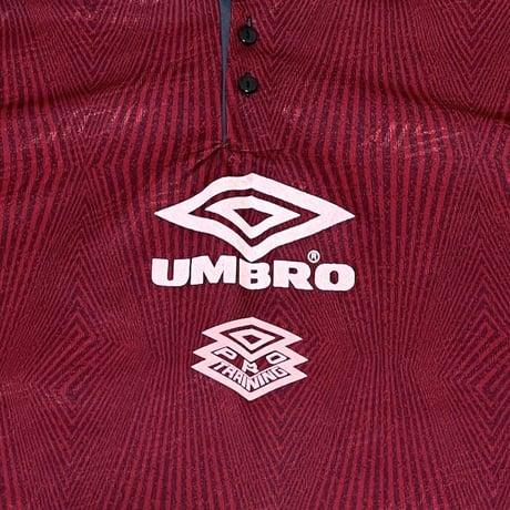 【USED】90'S OLD UMBRO HENLEY NECK FOOTBALL SHIRT