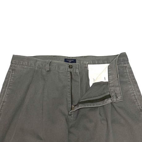 【USED】90's DOCKERS Two Tuck Wide Chino Pants Faded Gray Made in USA