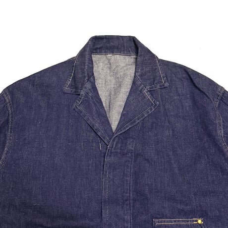 【USED】80's Euro Denim Work Jacket Classic Collar Indigo