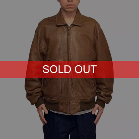 【USED】80's Banana Republic Adventure Outfitters Leather Flight Jacket Brown