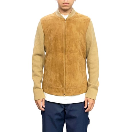 【USED】70'S LEPOUTRE MAILLE LEATHER × WOOL BLOUSON