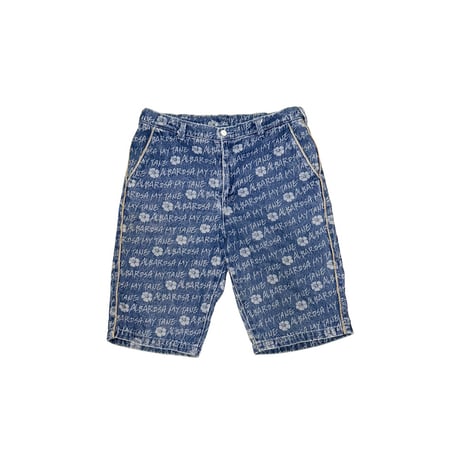 【USED】00's ALBA ROSA MY TANE All-Over Print Denim Shorts