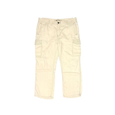 【USED】00's GAP JEANS Wide-Leg Linen Cargo Pants Off-White