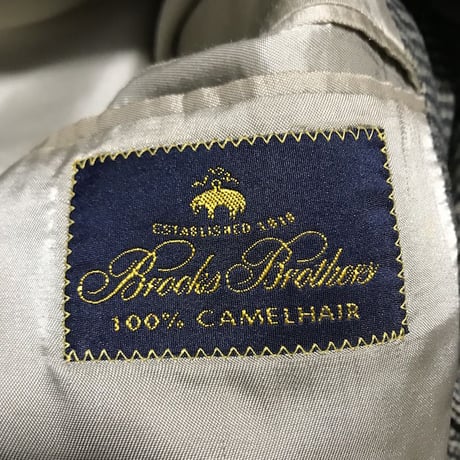 【USED】BROOKS BROTHERS OVERSIZED CAMEL HAIR CHECK JACKET